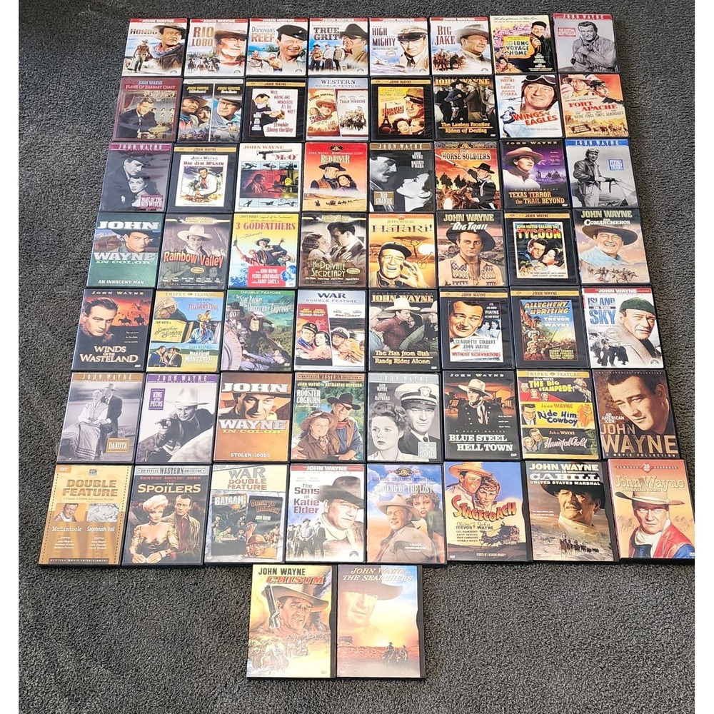 John Wayne DVD Collection Lot 50+ Movies Westerns War Action Classics EXC